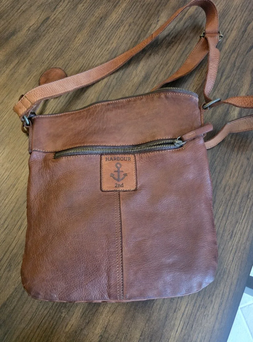 Woven Leather Crossbody Bag - Tan